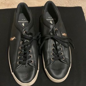 Polo leather tennis shoes black
